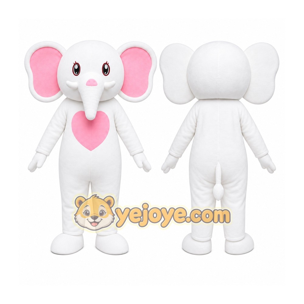 Pink Elephant Mascot Costume