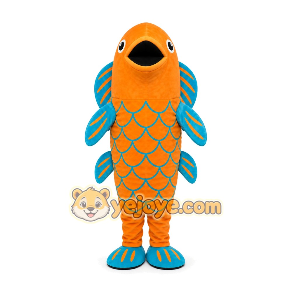 Orange Fish Mascot Costume Orange Fish Mascot Costume