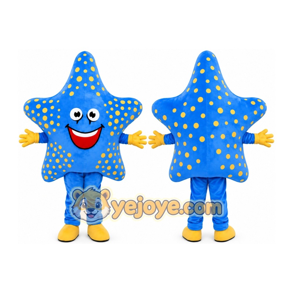 Blue Starfish Mascot Costume Blue Starfish Mascot Costume