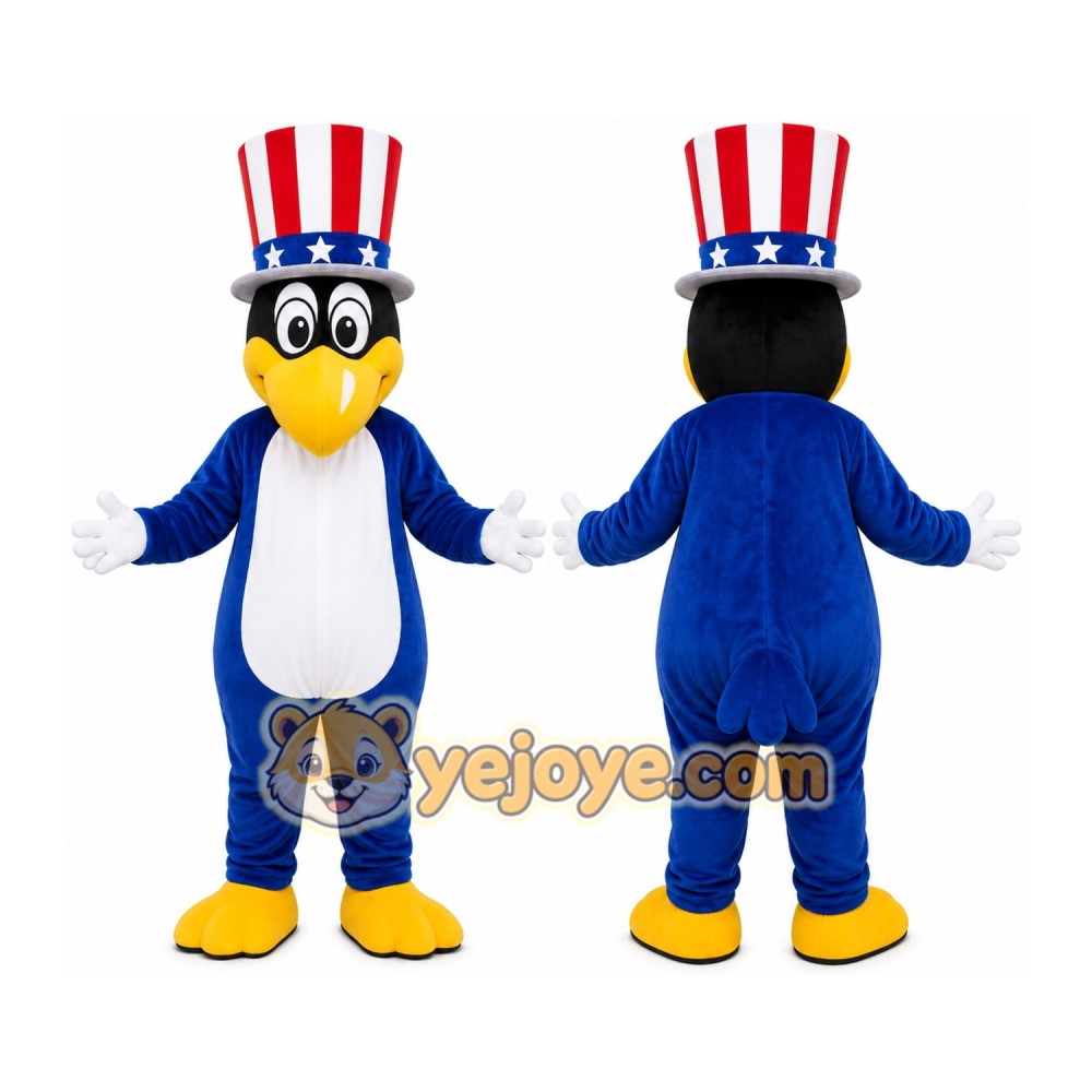 Blue Uncle Sam Bird Mascot Costume