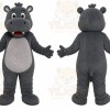 Gray Hippo Mascot Costume