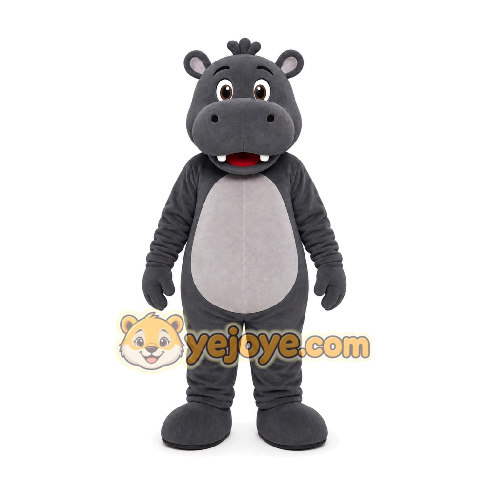 Gray Hippo Mascot Costume Gray Hippo Mascot Costume