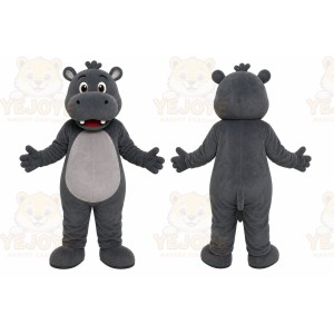 Gray Hippo Mascot Costume