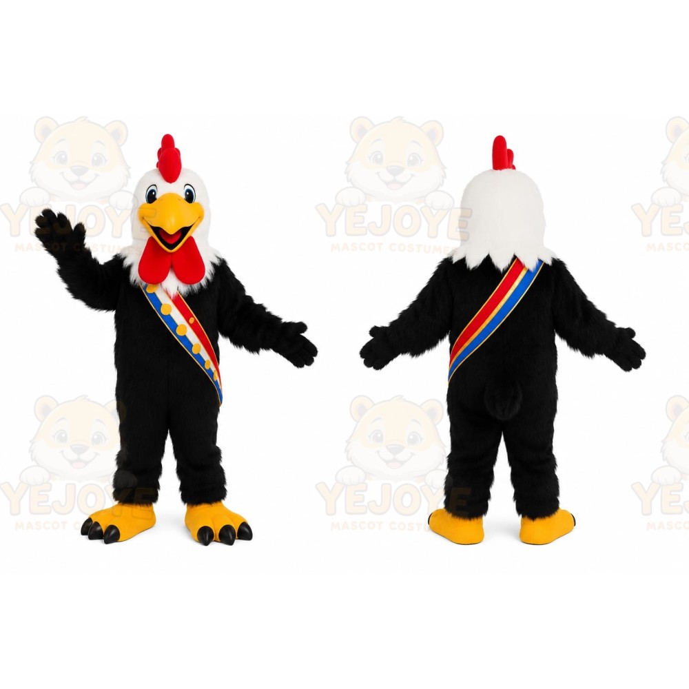 Black Rooster Mascot Costume