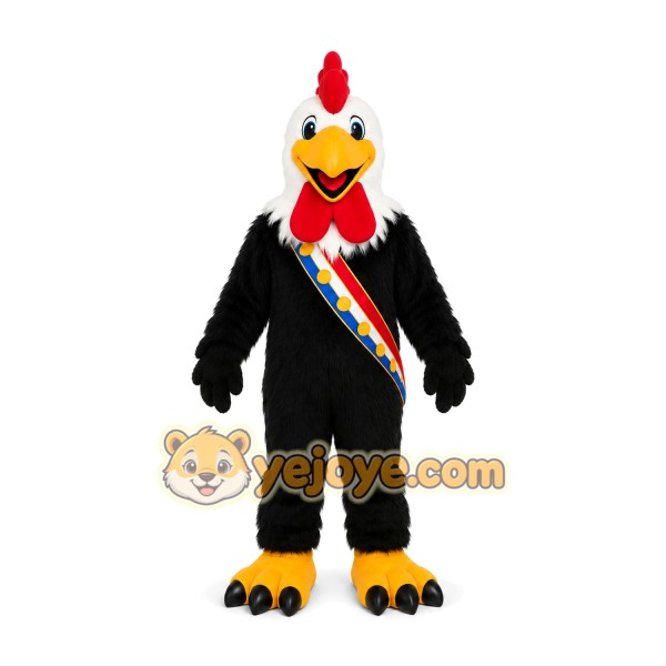 Black Rooster Mascot Costume