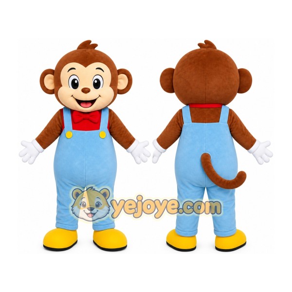 Monkey Overalls Mascot Costume