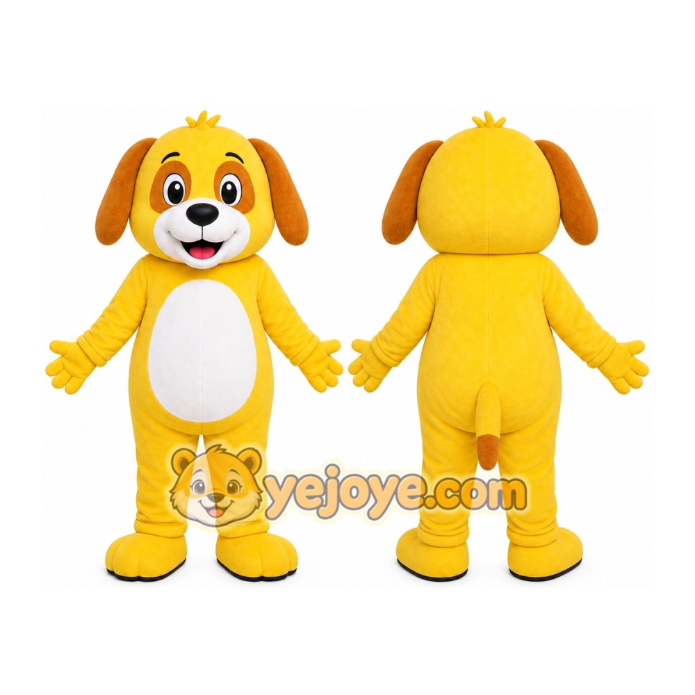 Yellow Puppy Mascot Costume Yellow Puppy Mascot Costume