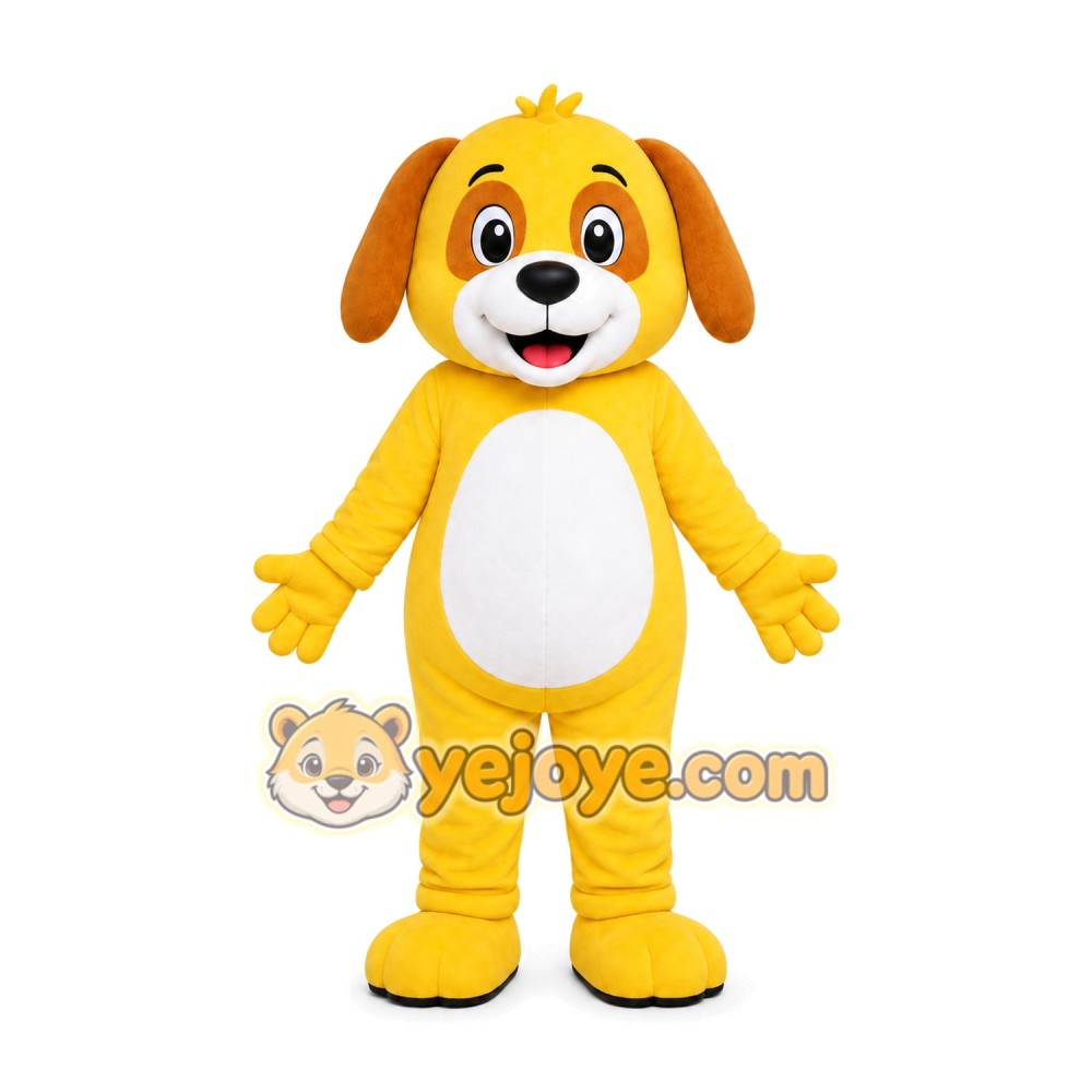 Yellow Puppy Mascot Costume Yellow Puppy Mascot Costume