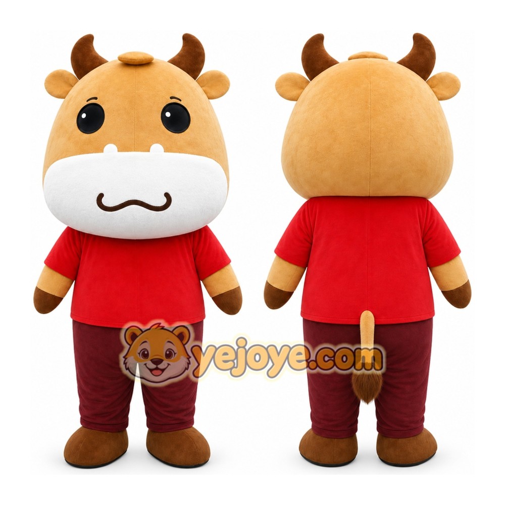 Brown Cow Mascot Costume Brown Cow Mascot Costume