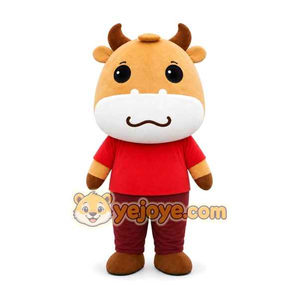 Brown Cow Mascot Costume Brown Cow Mascot Costume