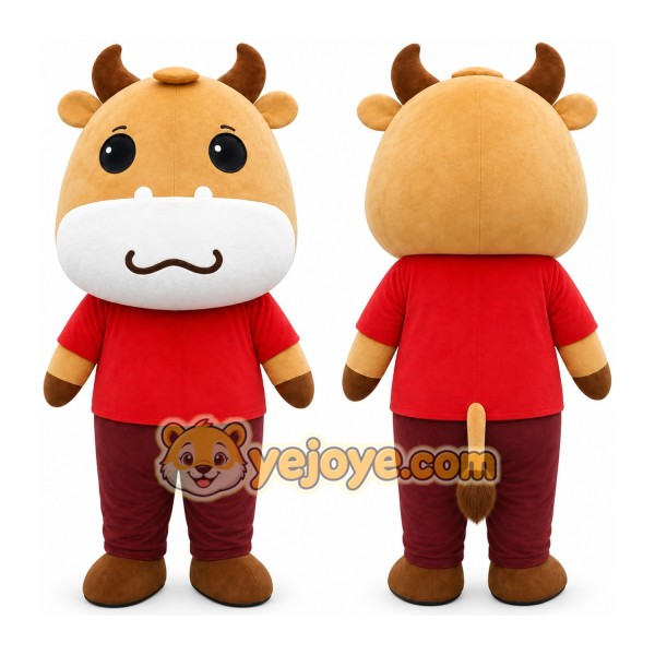 Brown Cow Mascot Costume