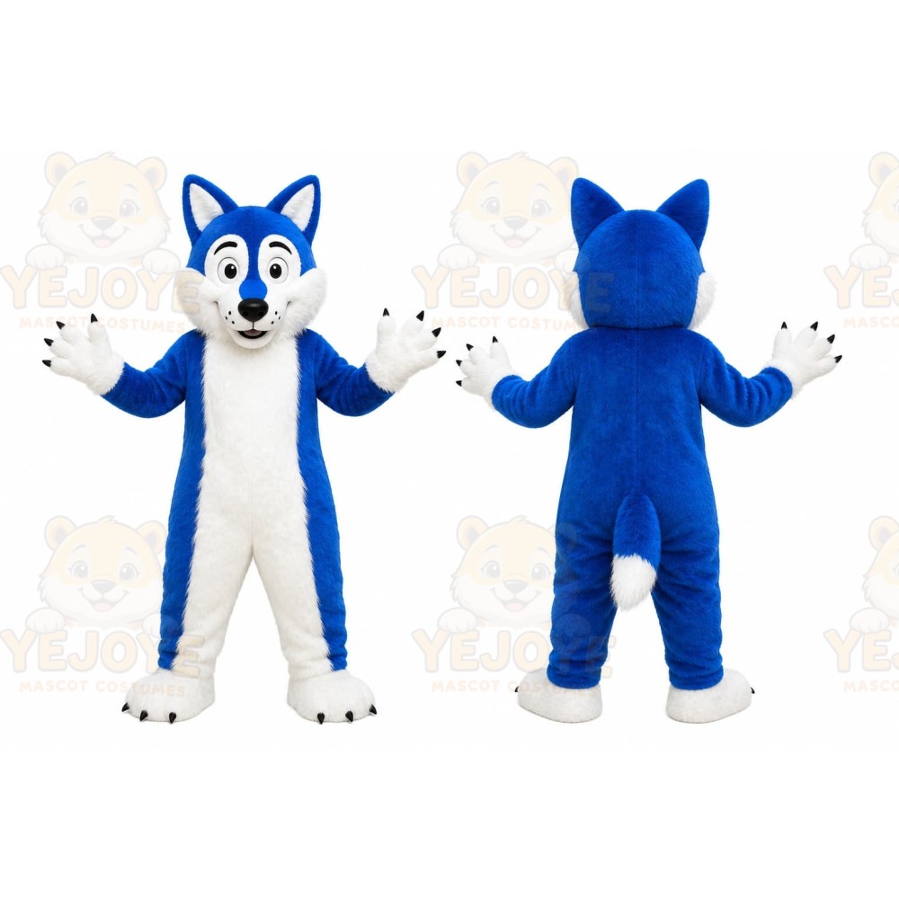 Blue Husky Mascot Costume