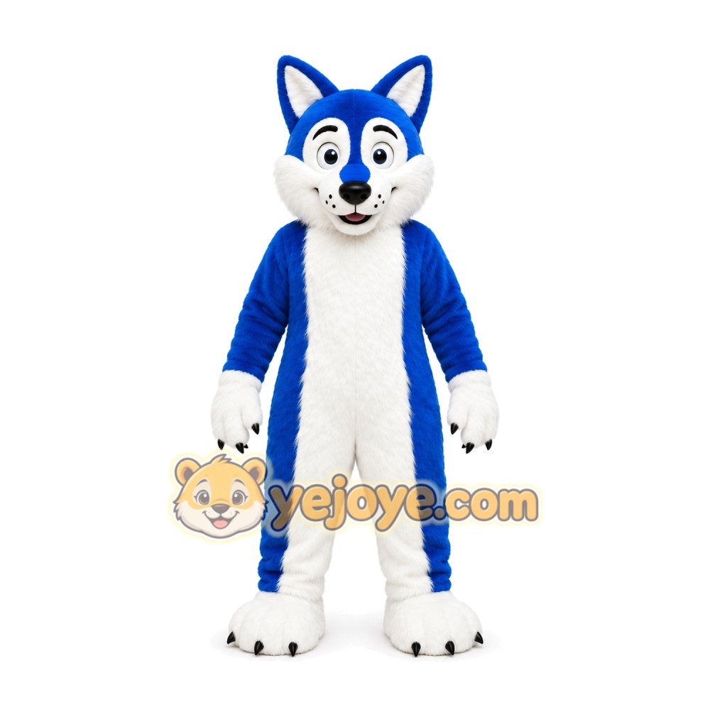 Blue Husky Mascot Costume