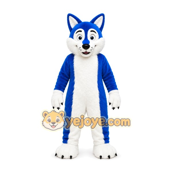 Blue Husky Mascot Costume Blue Husky Mascot Costume