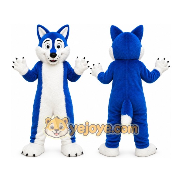Blue Husky Mascot Costume