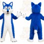 Blue Husky Mascot Costume