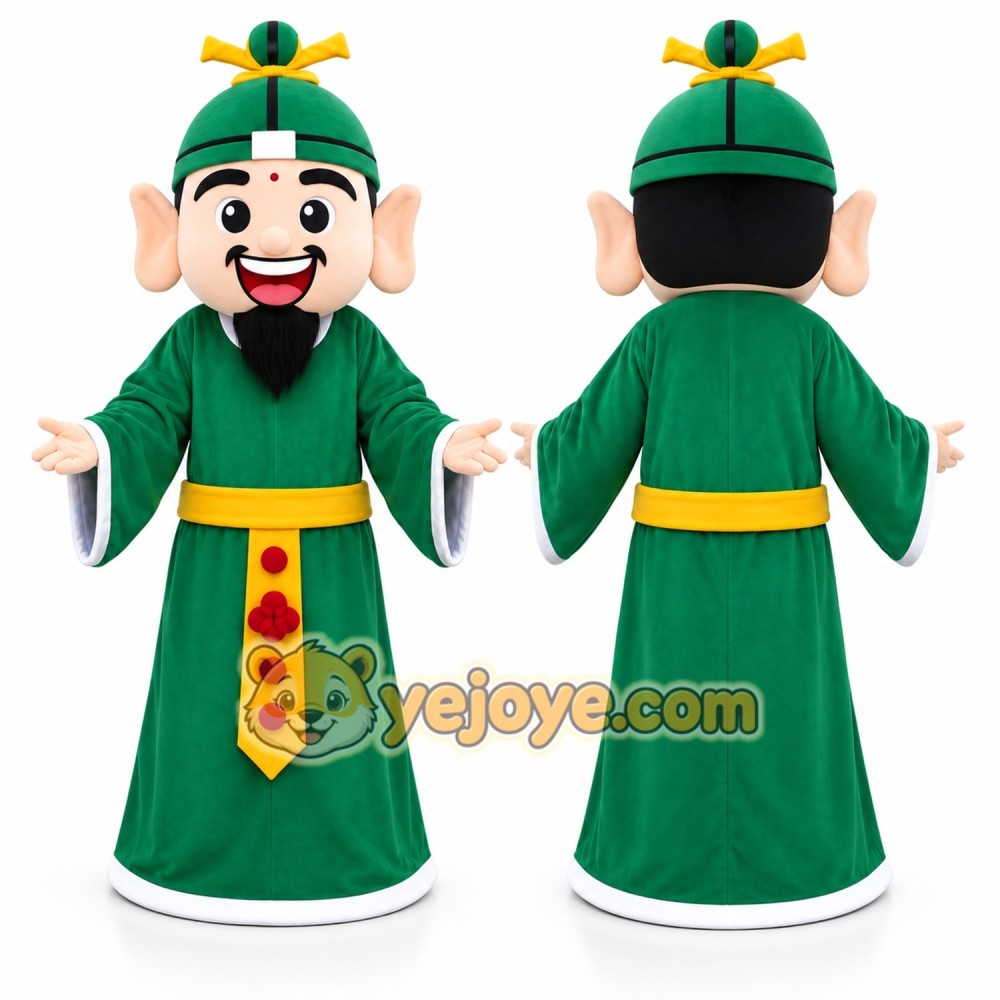 Green Robe Man Mascot Costume Green Robe Man Mascot Costume