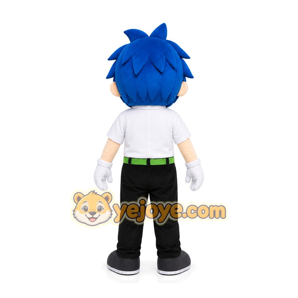 Blue Hair Boy Mascot Costume Blue Hair Boy Mascot Costume