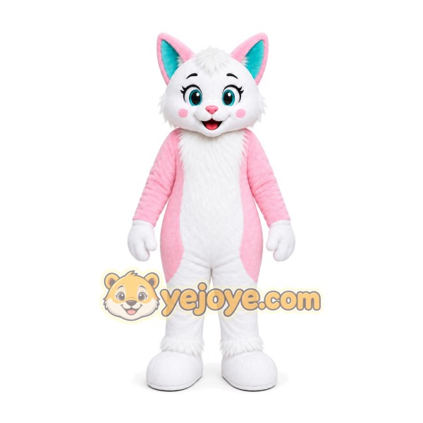 Pink Cat Mascot Costume Pink Cat Mascot Costume