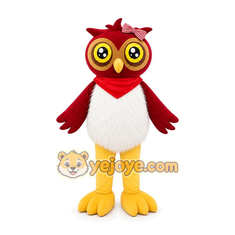 Red Owl Mascot Costume Red Owl Mascot Costume
