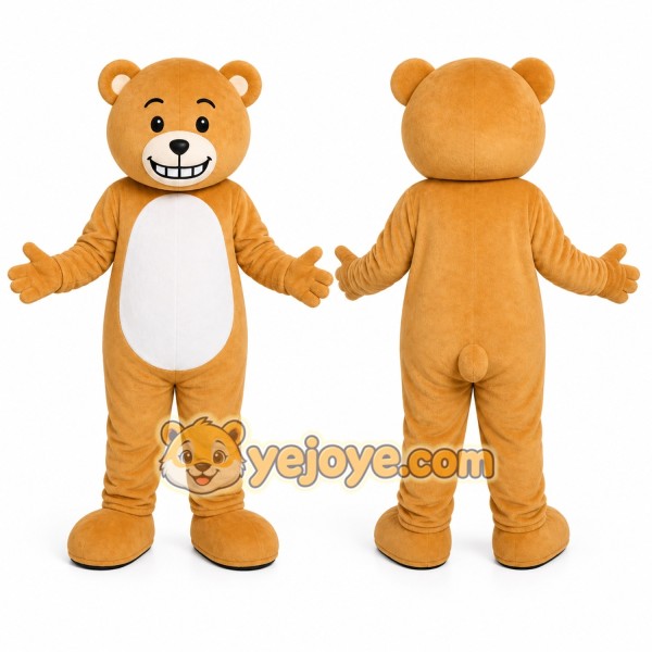Tan Bear Mascot Costume