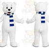 White Bear Scarf Mascot Costume