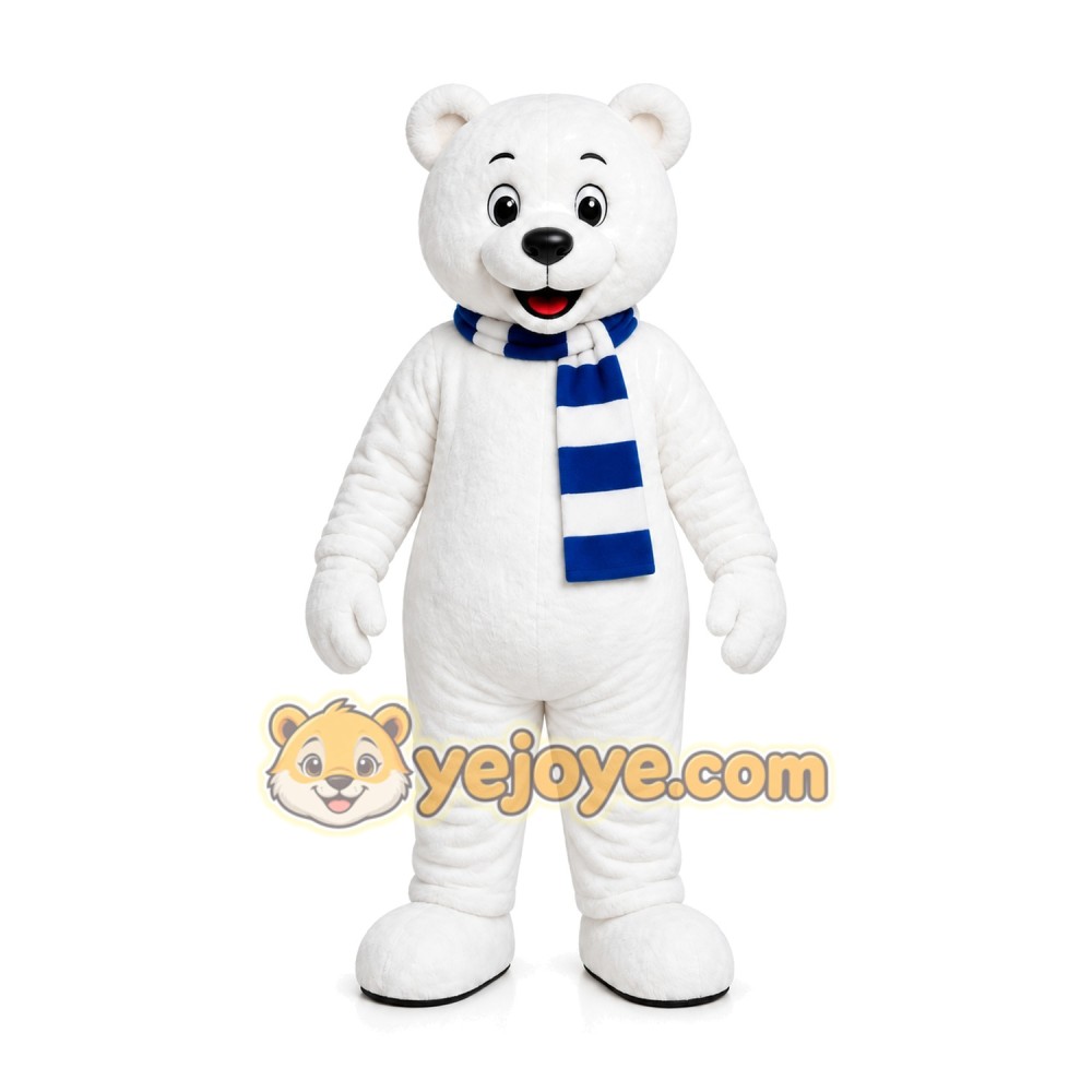 White Bear Scarf Mascot Costume White Bear Scarf Mascot Costume