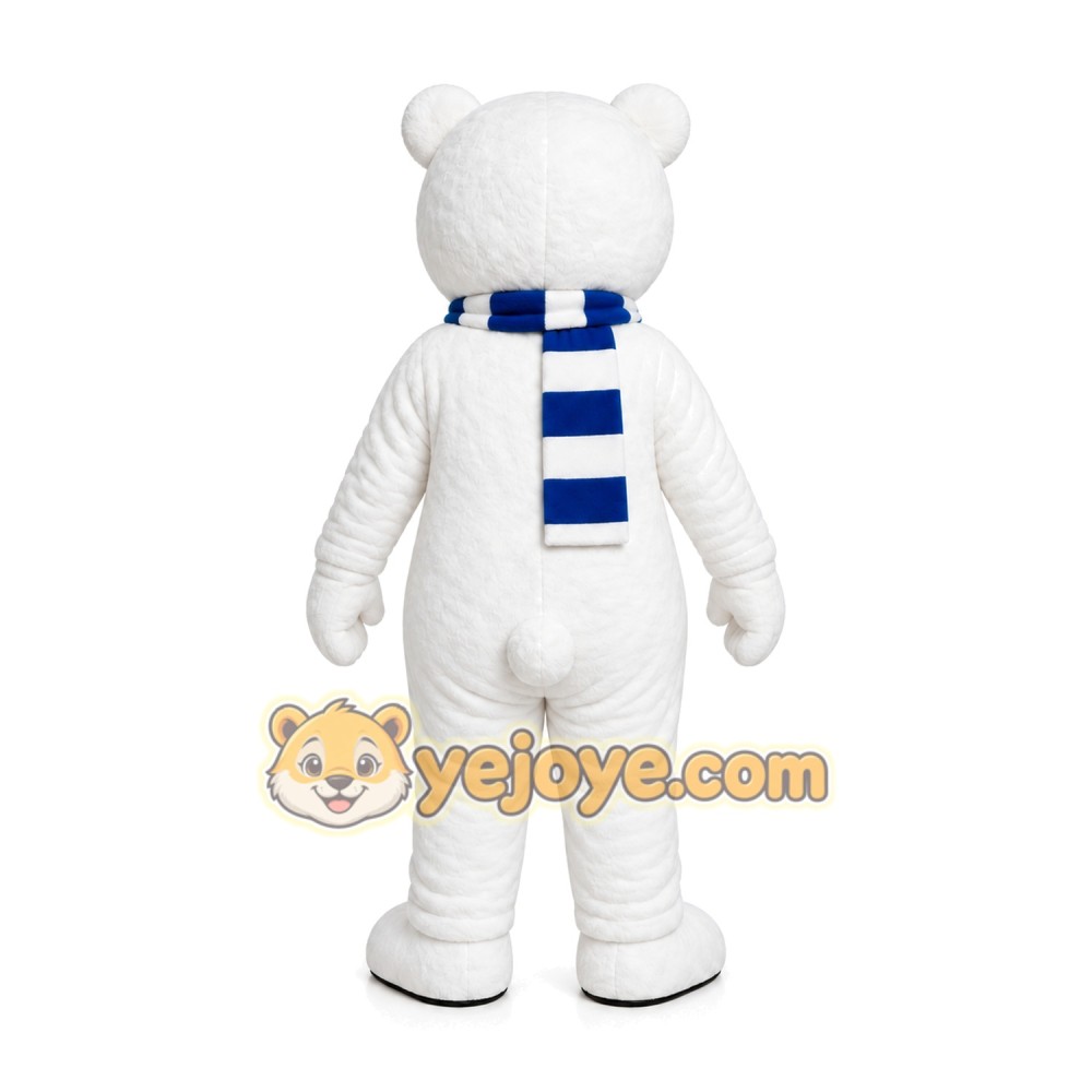White Bear Scarf Mascot Costume White Bear Scarf Mascot Costume