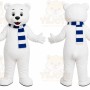 White Bear Scarf Mascot Costume