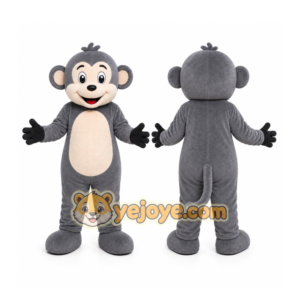 Gray Monkey Mascot Costume Gray Monkey Mascot Costume