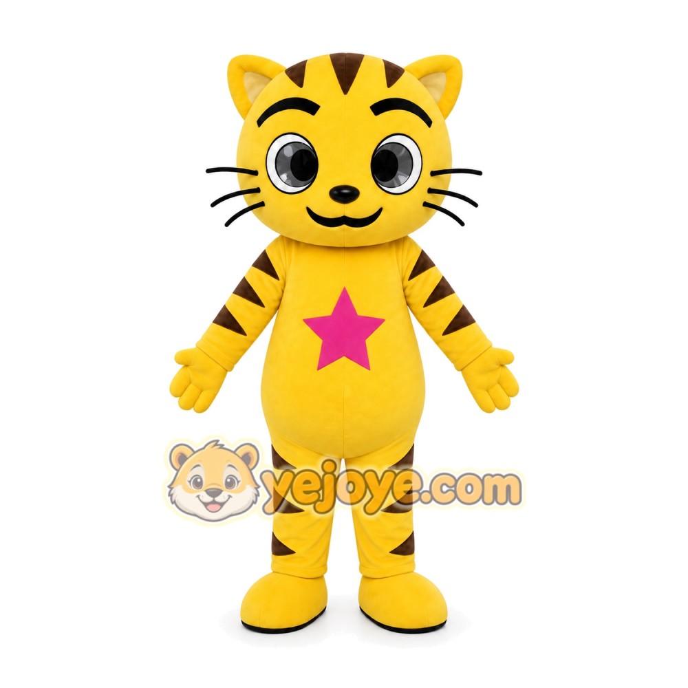 Yellow Tiger Girl Mascot Costume Yellow Tiger Girl Mascot Costume