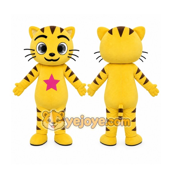 Yellow Tiger Girl Mascot Costume