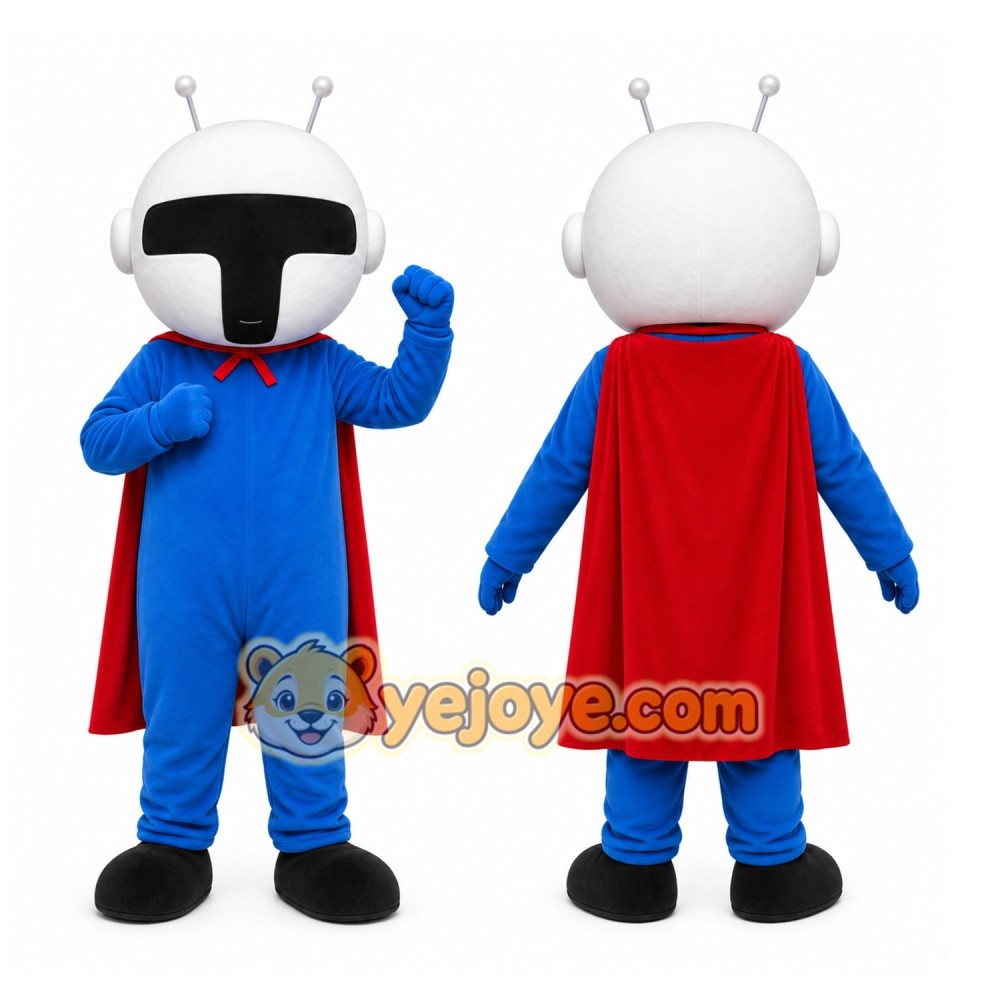 Blue Superhero Mascot Costume Blue Superhero Mascot Costume