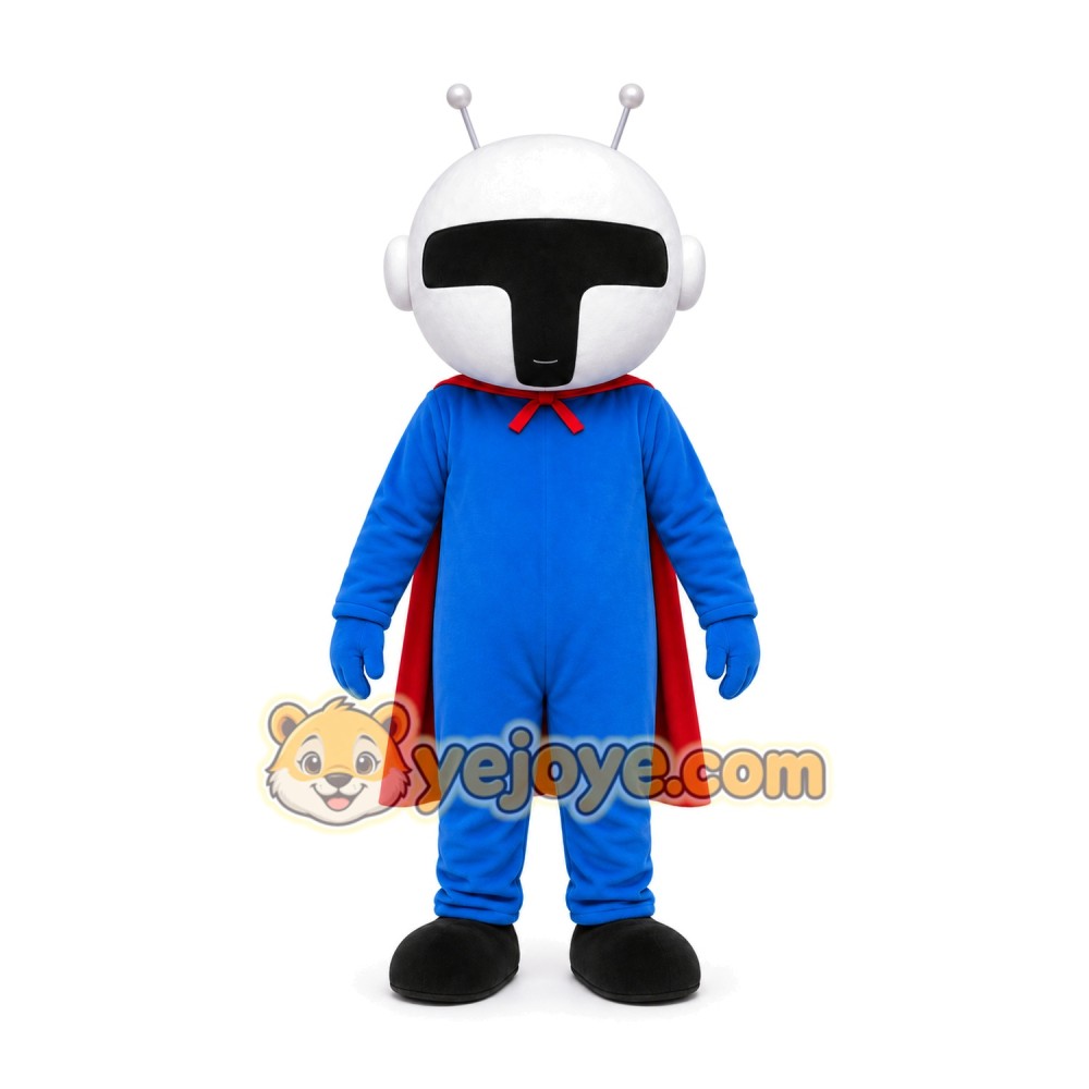 Blue Superhero Mascot Costume Blue Superhero Mascot Costume