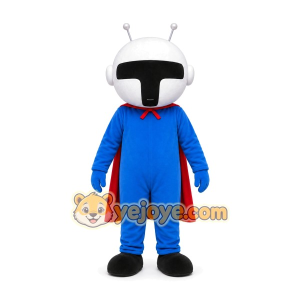 Blue Superhero Mascot Costume