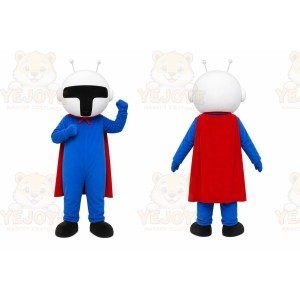 Blue Superhero Mascot Costume