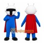 Blue Superhero Mascot Costume