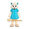 Blue Dress Cat Mascot Costume Blue Dress Cat Mascot Costume