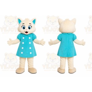 Blue Dress Cat Mascot Costume