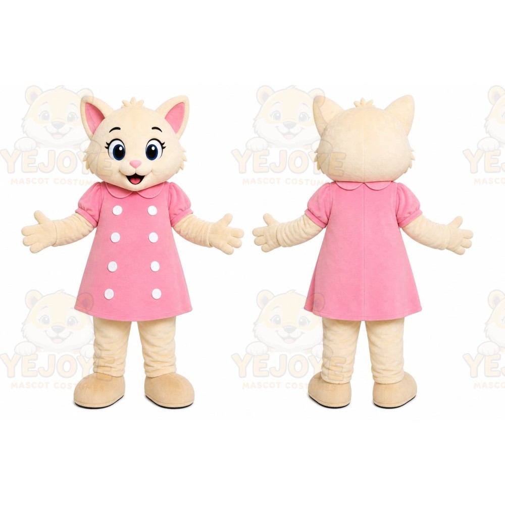 Pink Cat Dress Mascot Costume