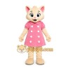 Pink Cat Dress Mascot Costume Pink Cat Dress Mascot Costume
