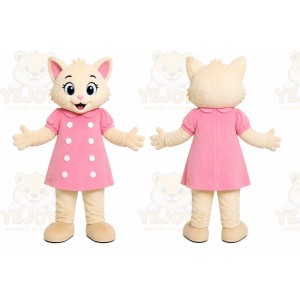 Pink Cat Dress Mascot Costume