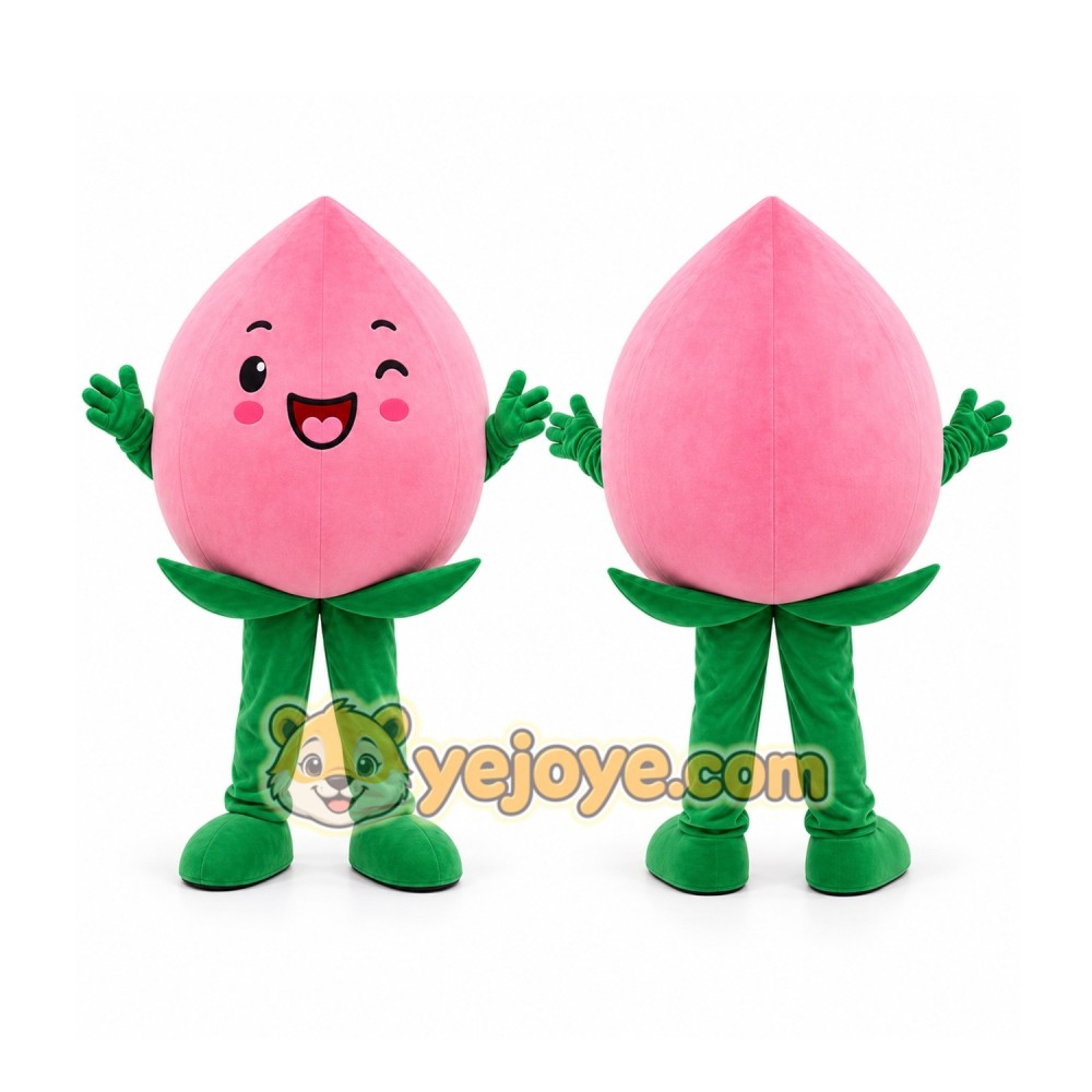 Pink Peach Mascot Costume Pink Peach Mascot Costume