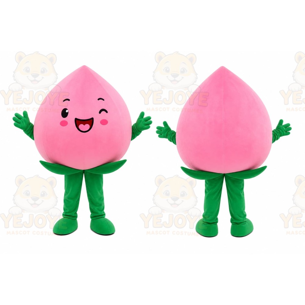 Pink Peach Mascot Costume