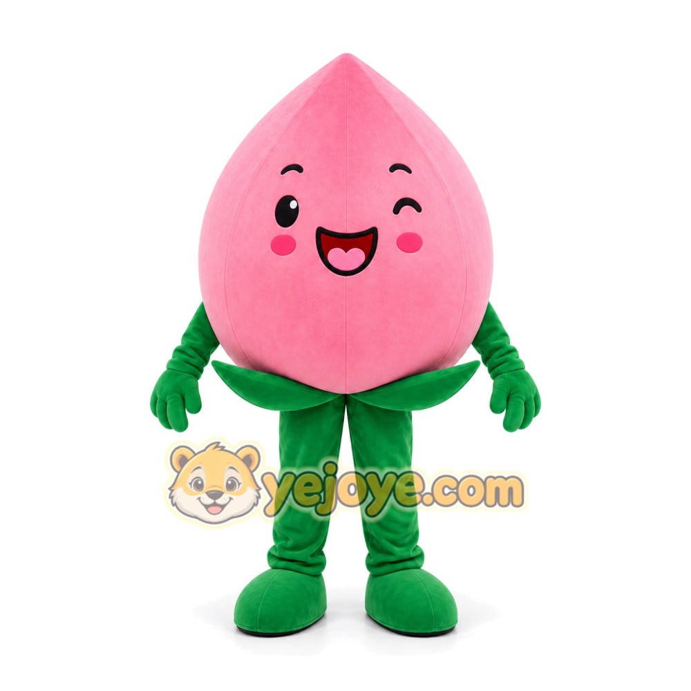 Pink Peach Mascot Costume Pink Peach Mascot Costume