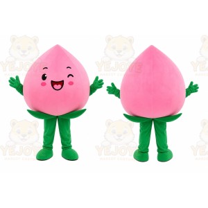 Pink Peach Mascot Costume