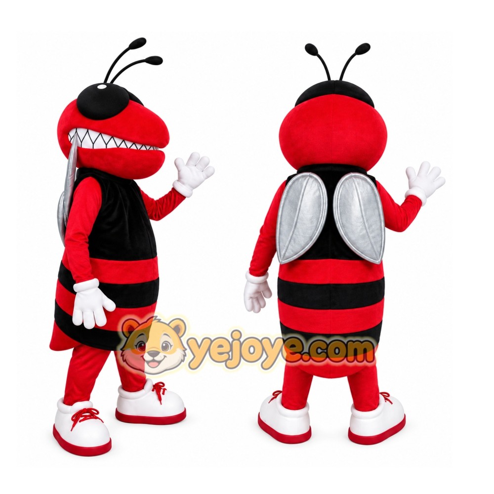 Red Black Insect Mascot Costume Red Black Insect Mascot Costume