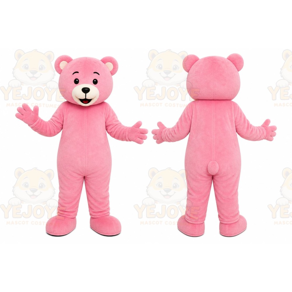 Pink Bear Mascot Costume