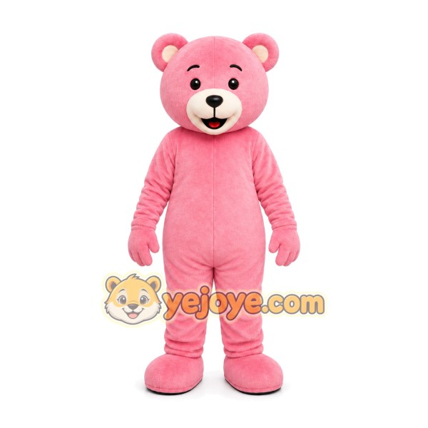 Pink Bear Mascot Costume