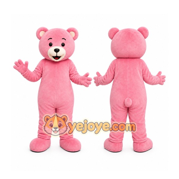 Pink Bear Mascot Costume